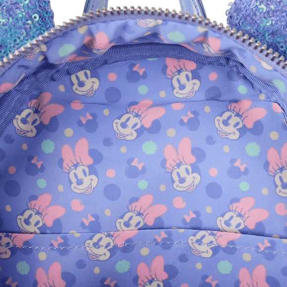Minnie Mouse Exclusive Iridescent All-Over Print Sequin Ear Mini Backpack & Ears - Picture 5 of 6
